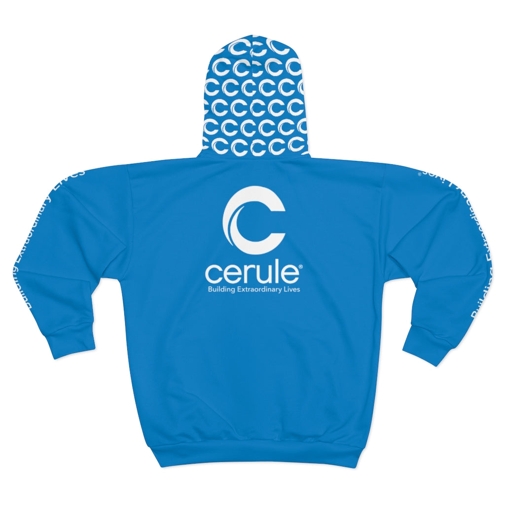 Cerule Zip Hoodie Blue/White