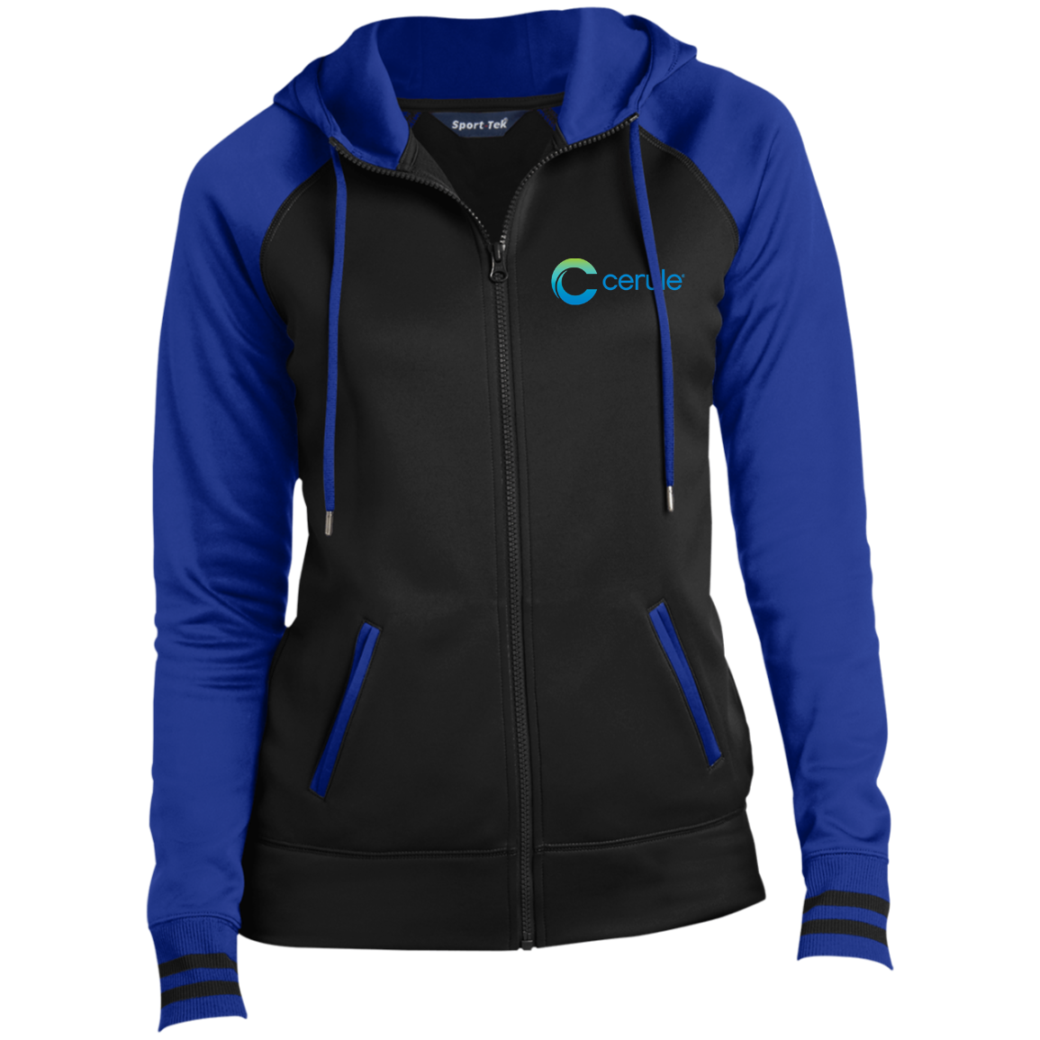 Cerule Women's Moisture Wick Hooded Jacket - Blue
