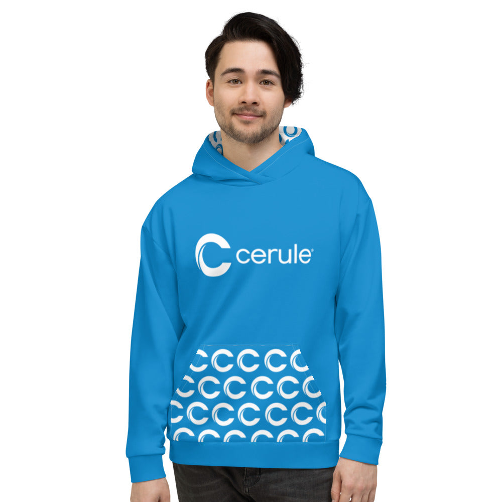 Hoodie - Cerule Pocket - Blue/White
