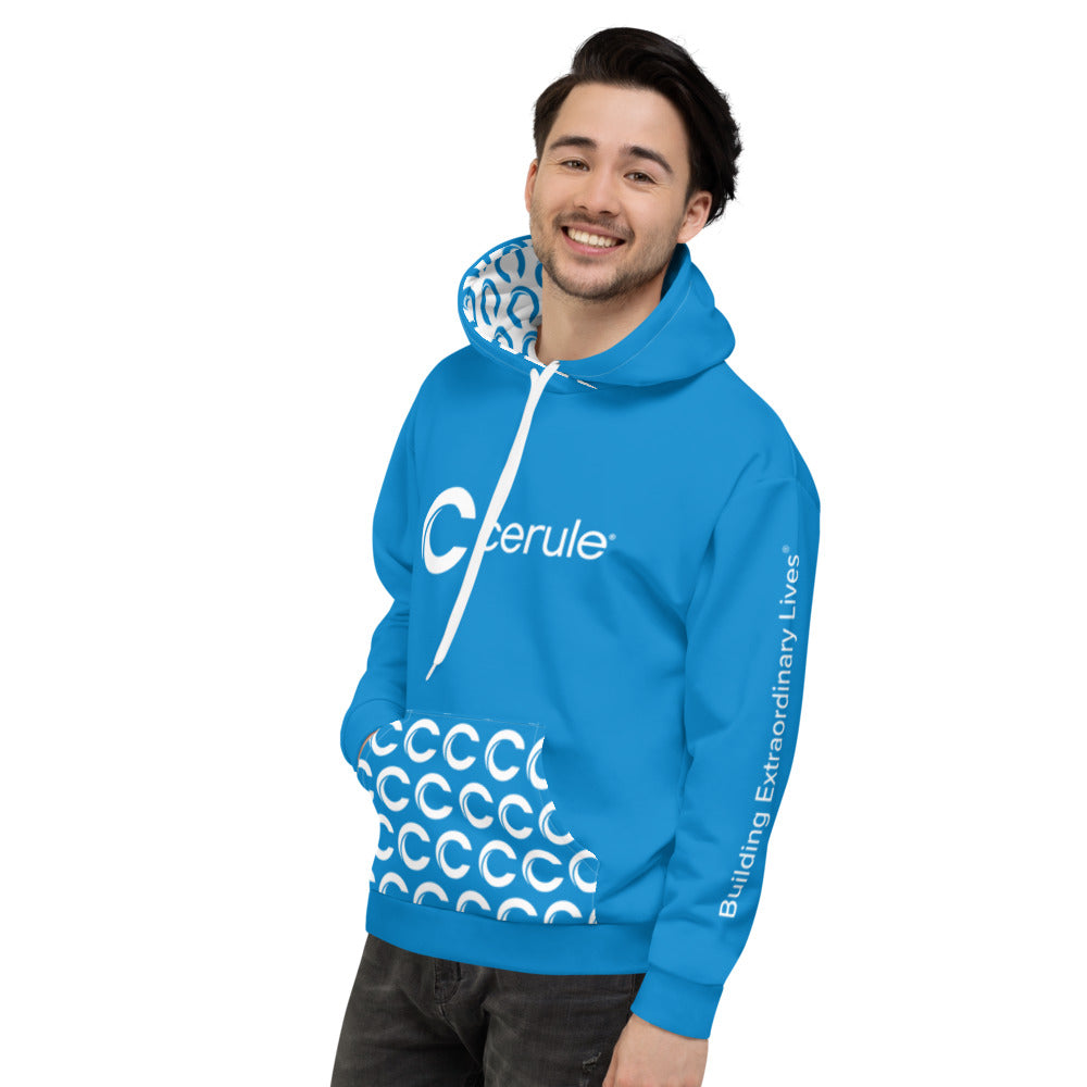 Hoodie - Cerule Pocket - Blue/White