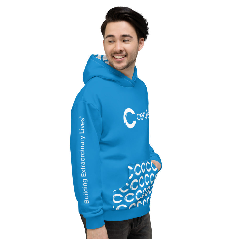 Hoodie - Cerule Pocket - Blue/White