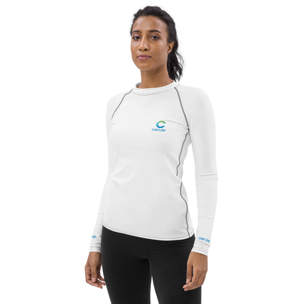 Women's Rash Guard Cerule - White