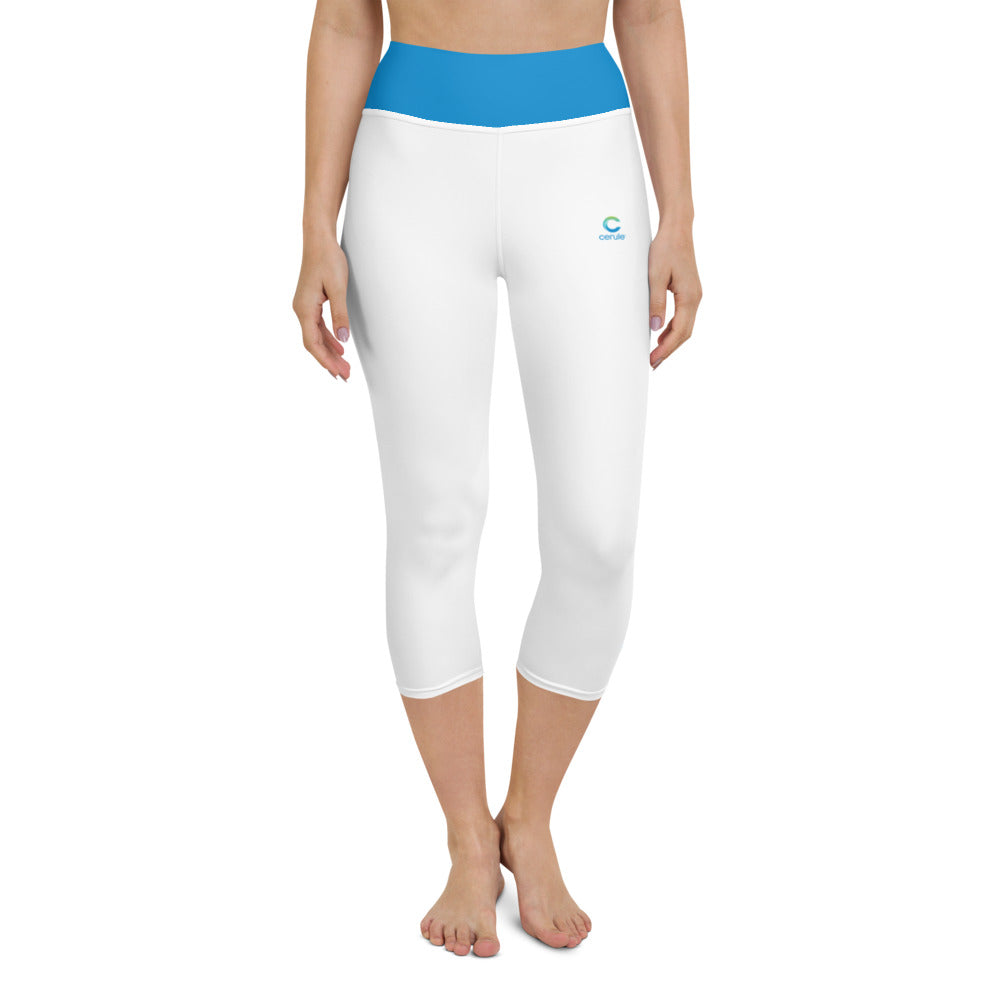 Cerule Yoga Capri Leggings - White