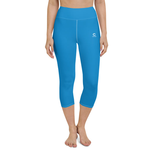 Cerule Yoga Capri Leggings - Blue