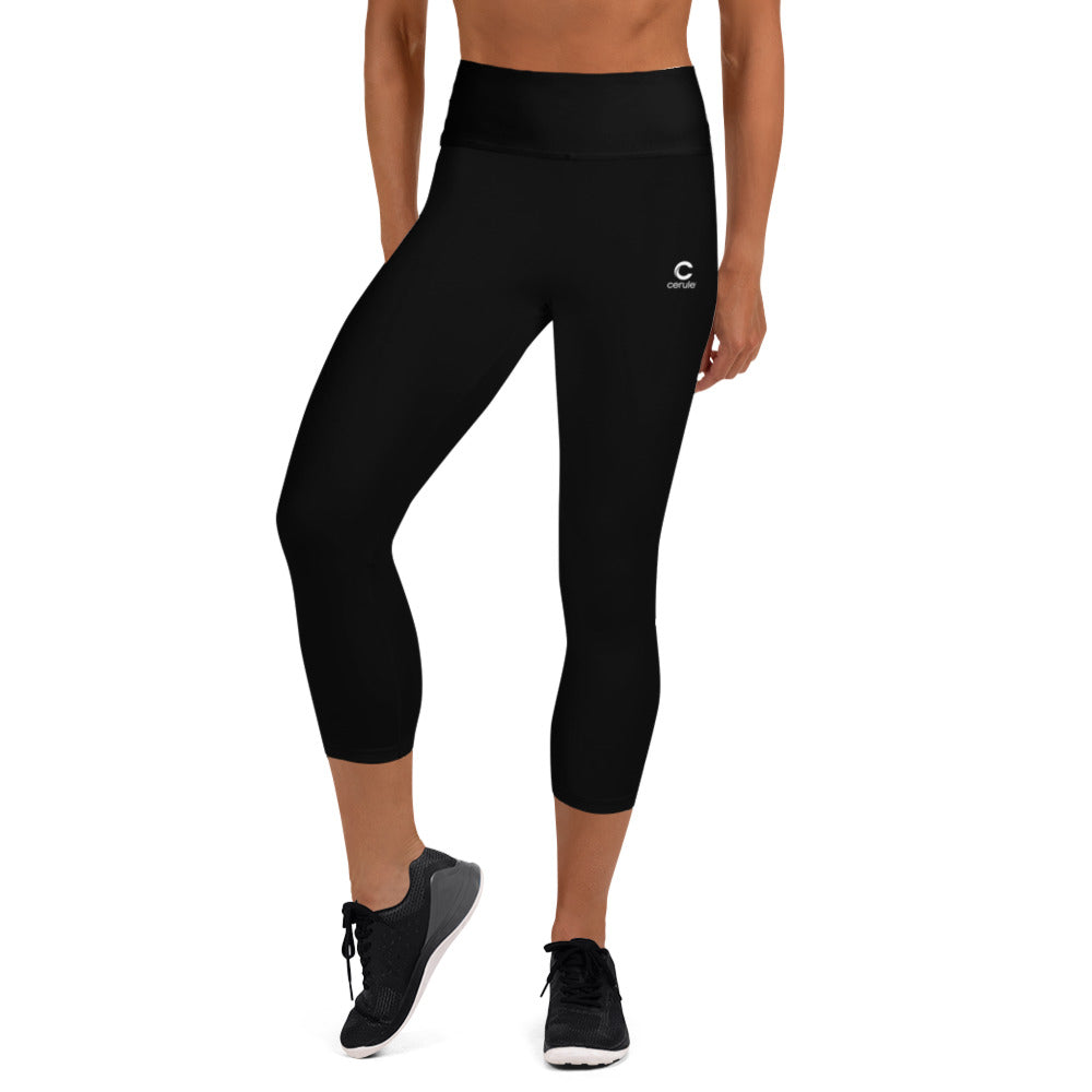 Cerule Yoga Capri Leggings - Black