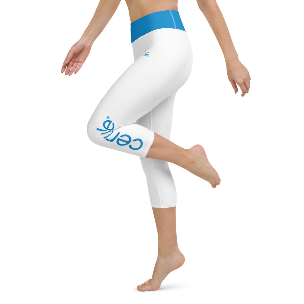 Cerule Yoga Capri Leggings - White