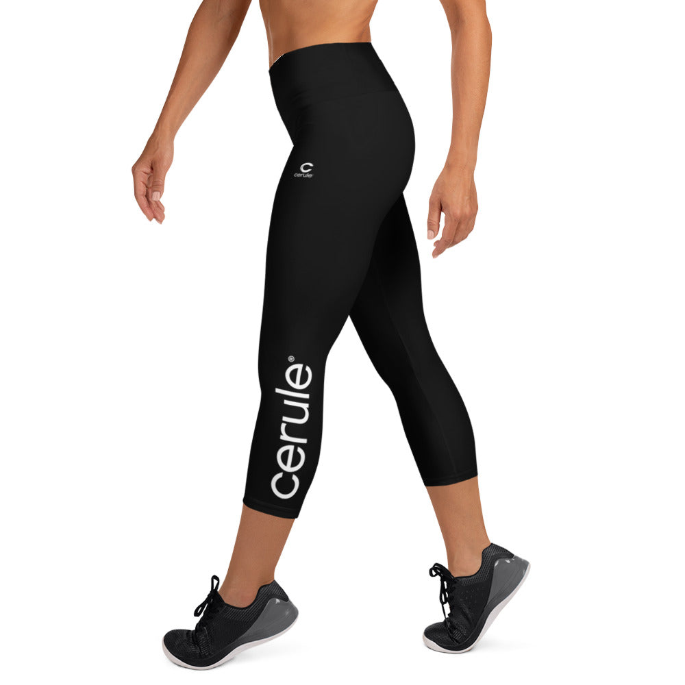 Cerule Yoga Capri Leggings - Black