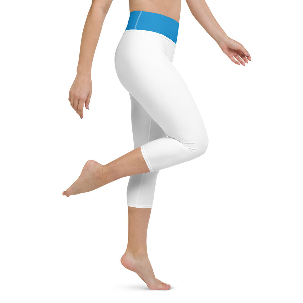 Cerule Yoga Capri Leggings - White