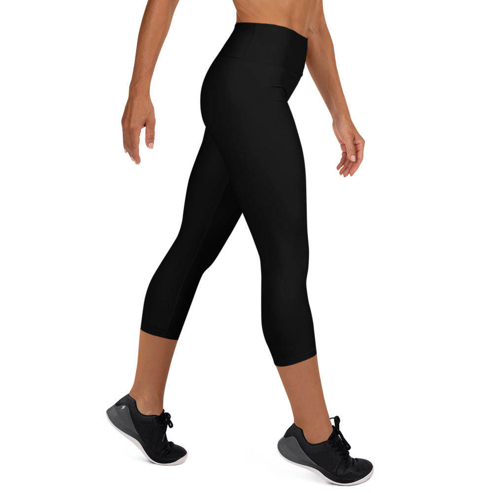 Cerule Yoga Capri Leggings - Black