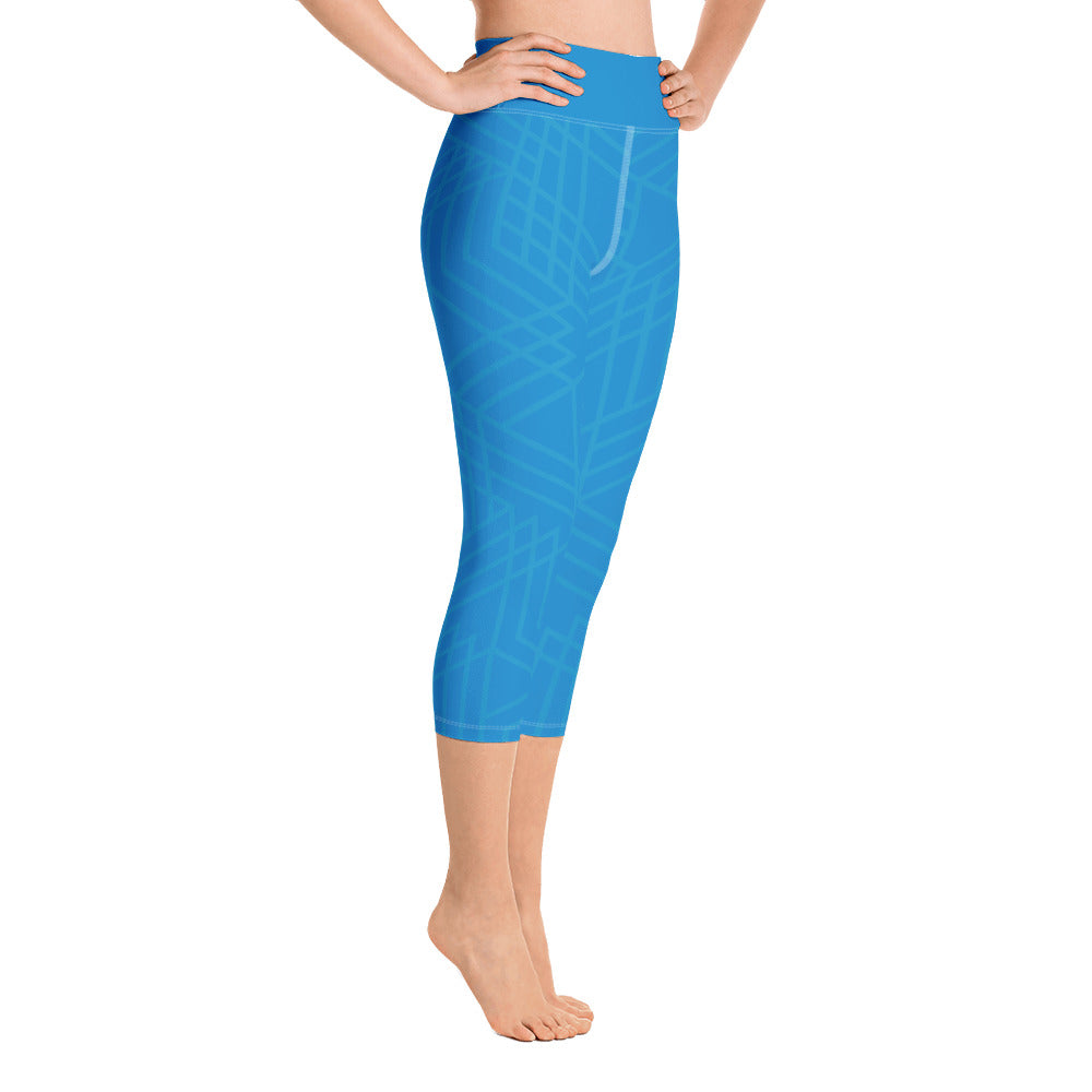 Women's Cerule Blue Yoga Capri Leggings