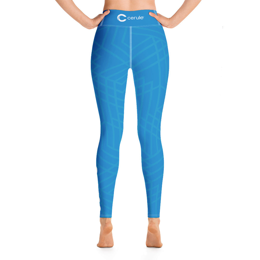 Women's Yoga Leggings - Blue/White