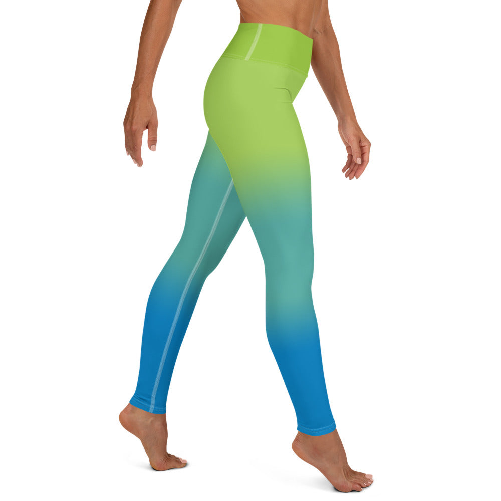Women's Yoga Leggings - Blue/Green