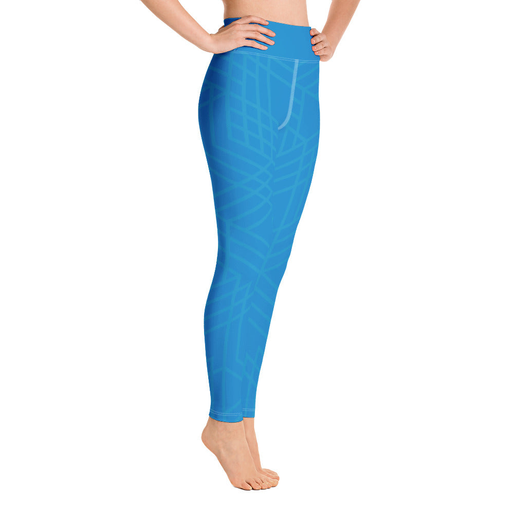 Women's Yoga Leggings - Blue/White