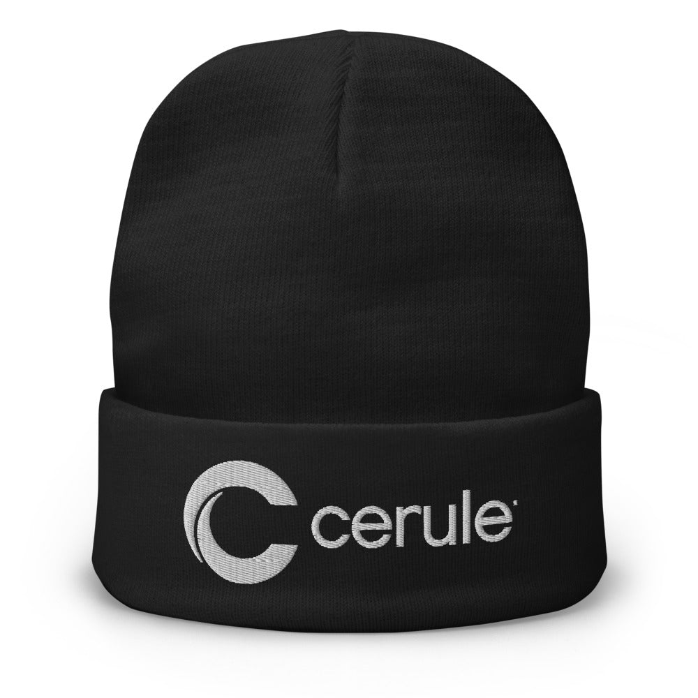 Beanie - "Cerule" Embroidered Black