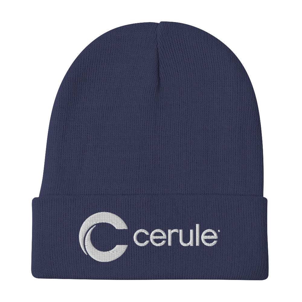 Beanie - "Cerule" Embroidered - Blue