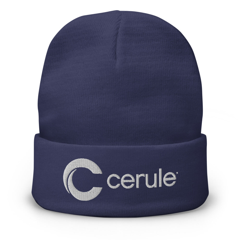 Beanie - "Cerule" Embroidered - Blue