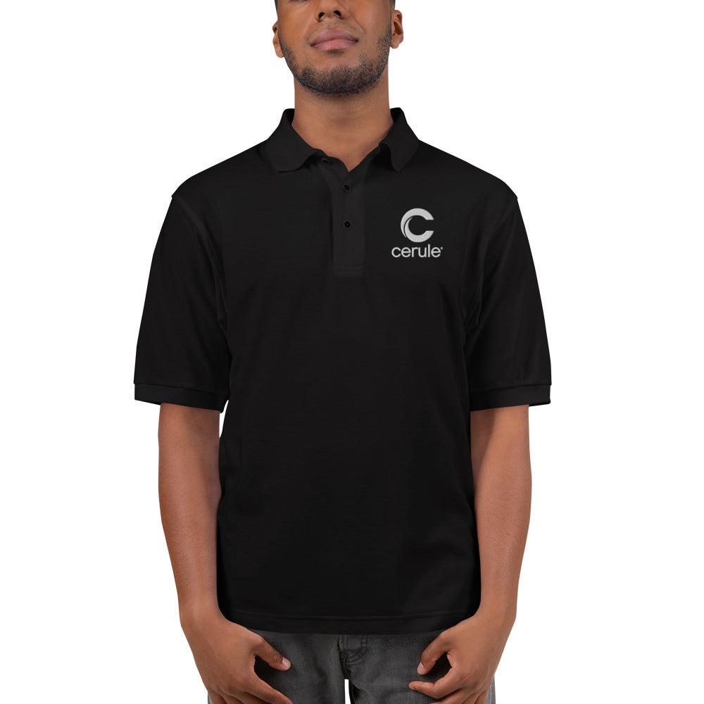 Men's "Cerule Embroidered" Polo - Black