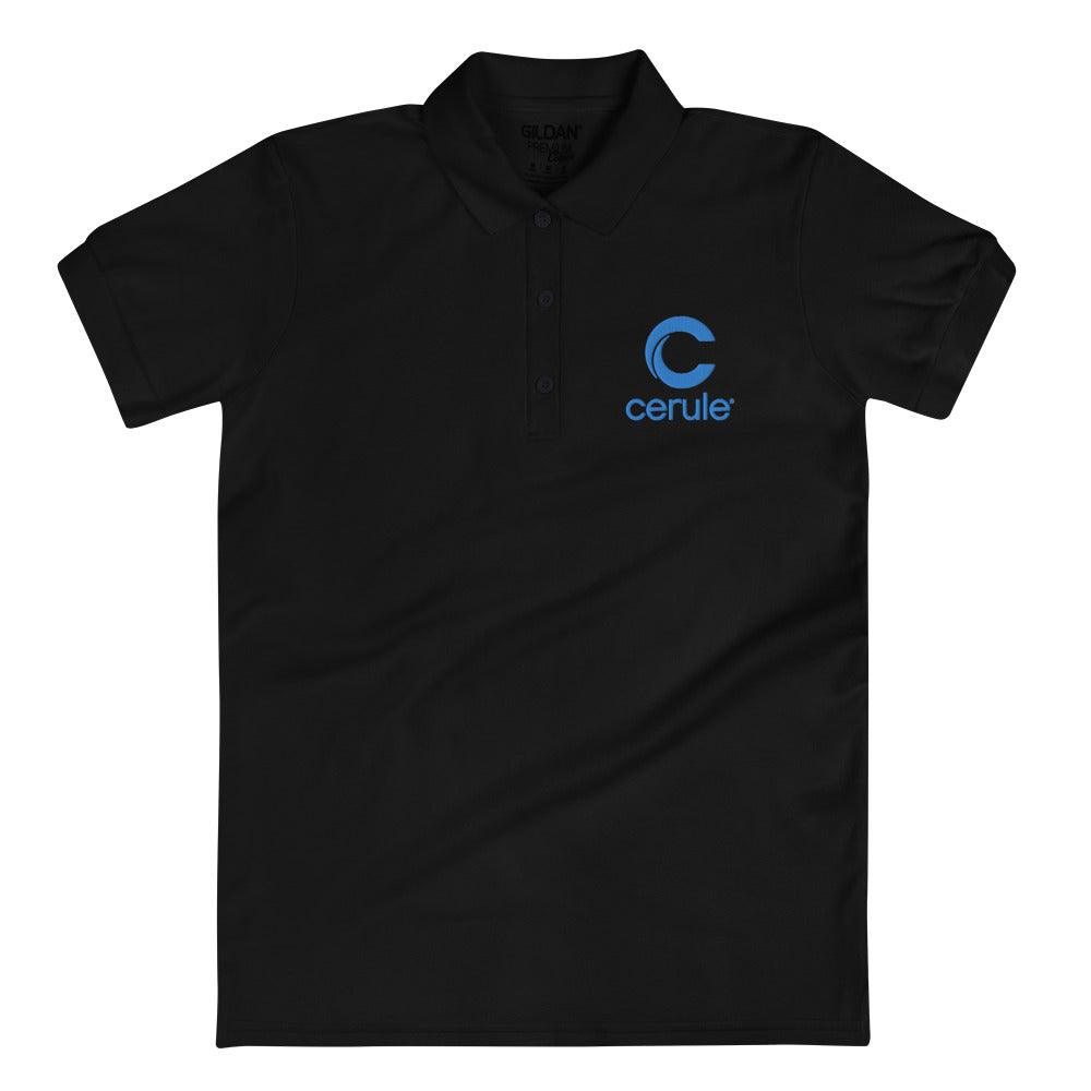 Women's "Cerule Embroidered" Polo - Black