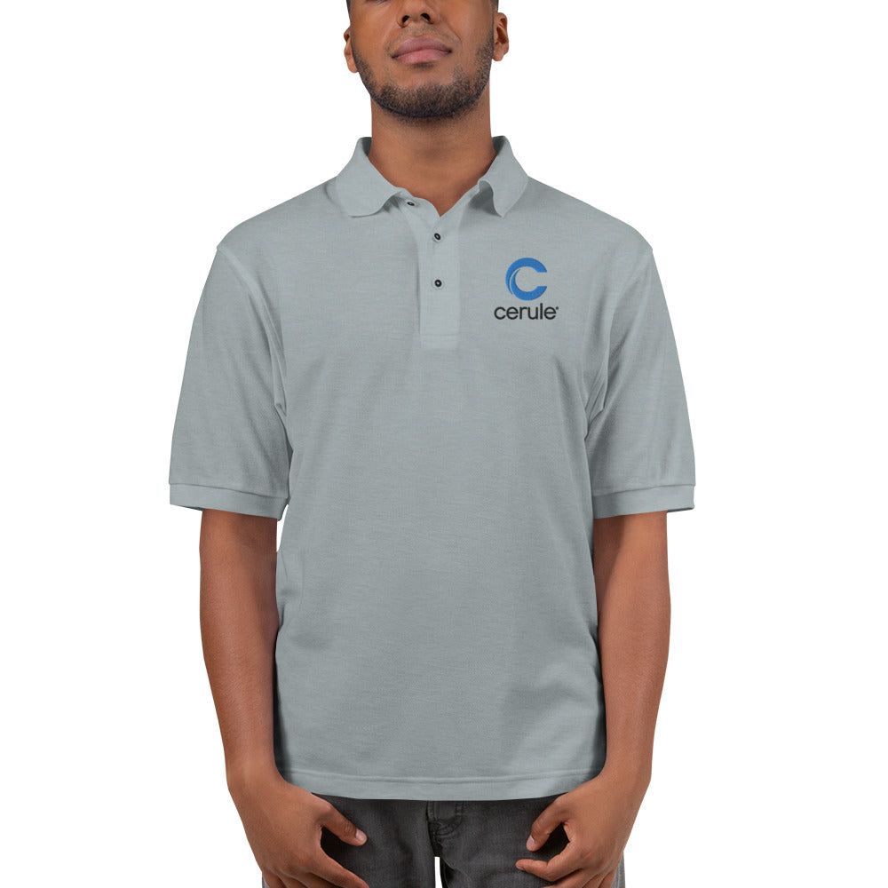 Men's "Cerule Embroidered" Polo - Light Grey
