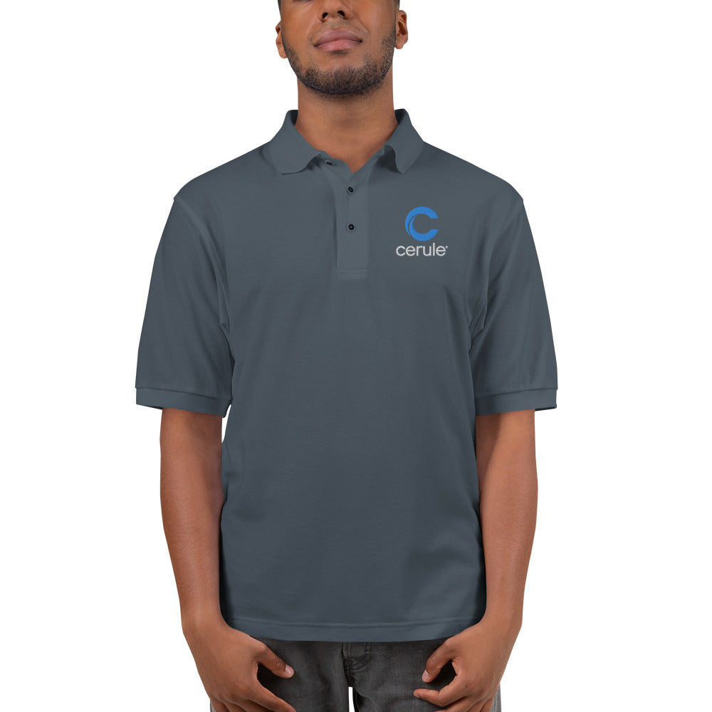 Men's "Cerule Embroidered" Polo - Grey