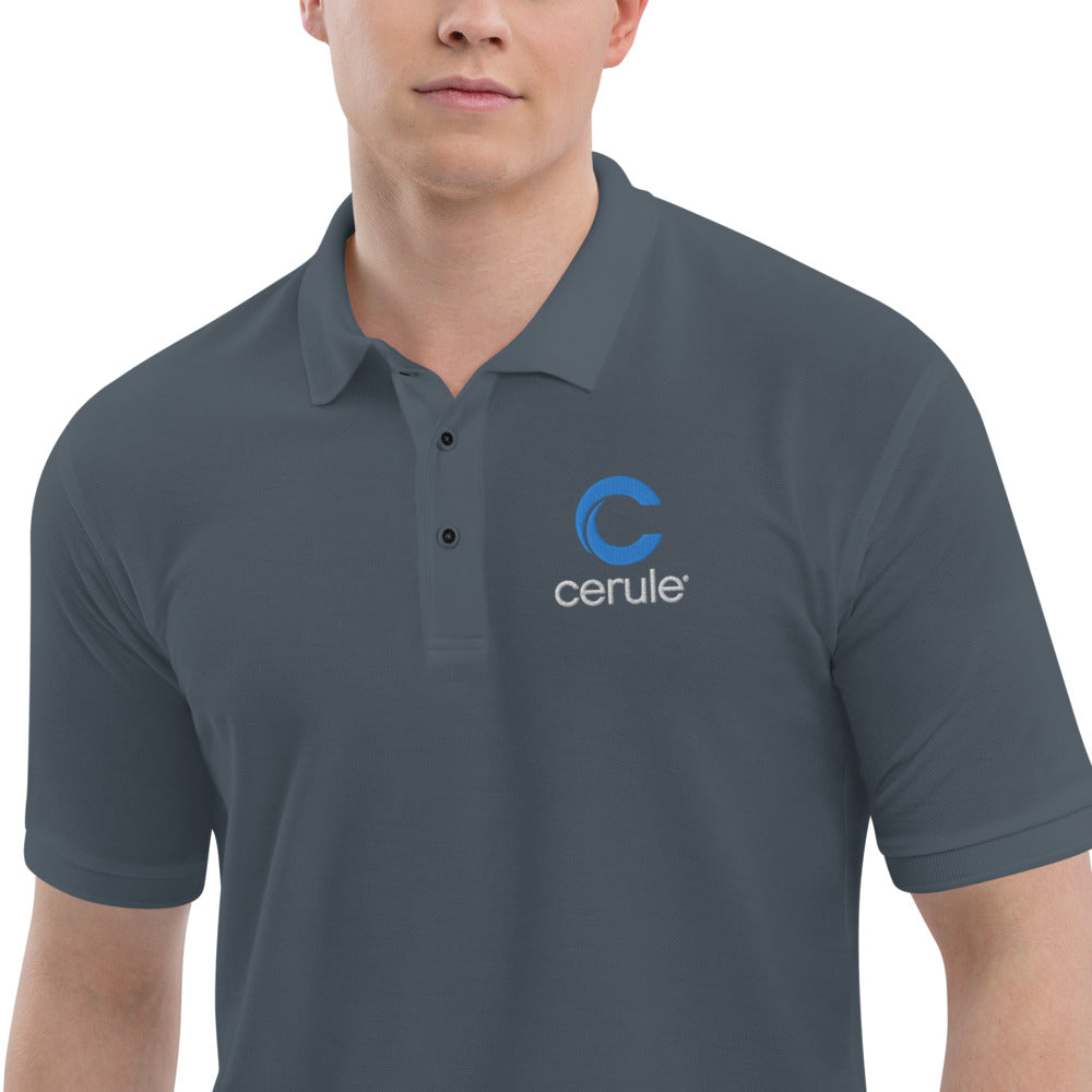 Men's "Cerule Embroidered" Polo - Grey