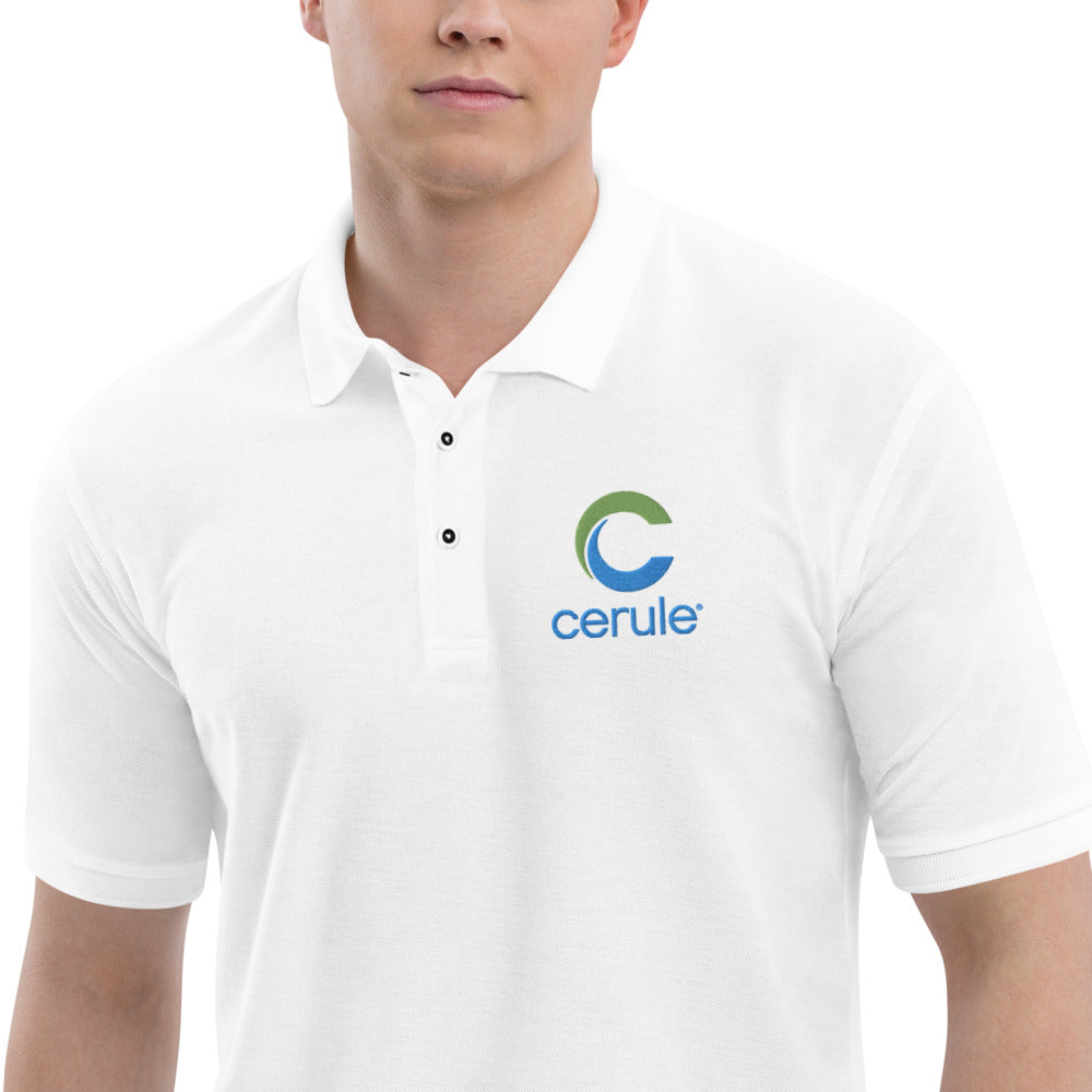 Men's "Cerule Embroidered" Polo - White