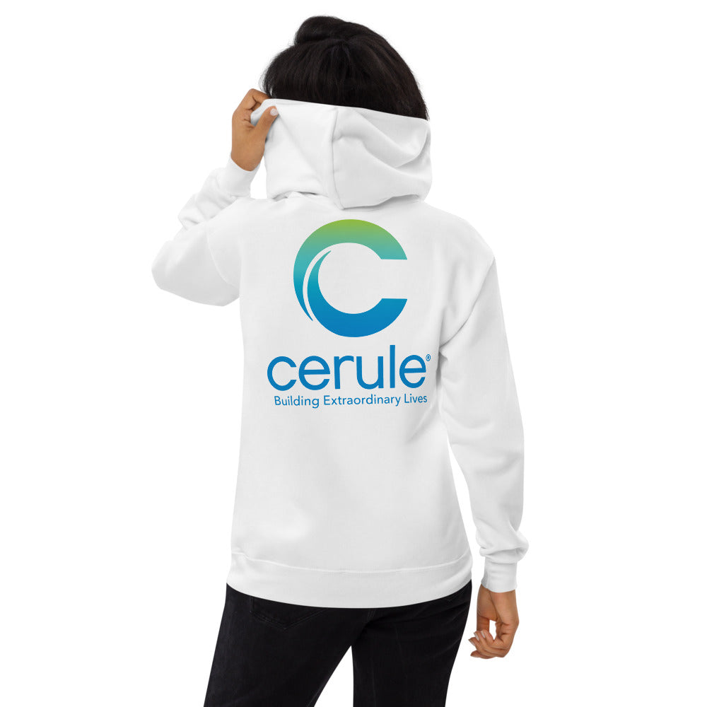 Cerule Unisex fleece hoodie - White