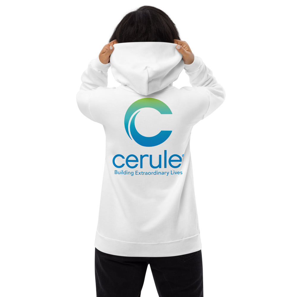 Cerule Unisex fleece hoodie - White