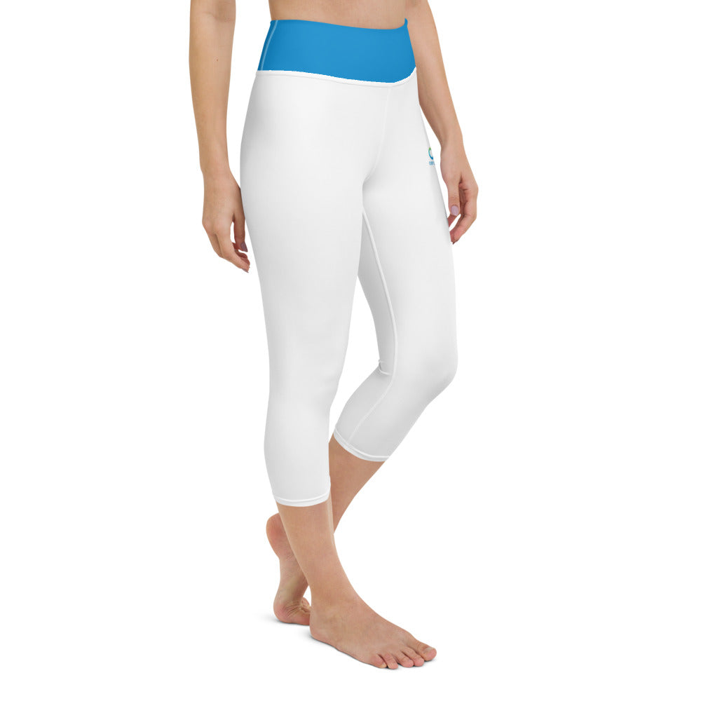Cerule Yoga Capri Leggings - White