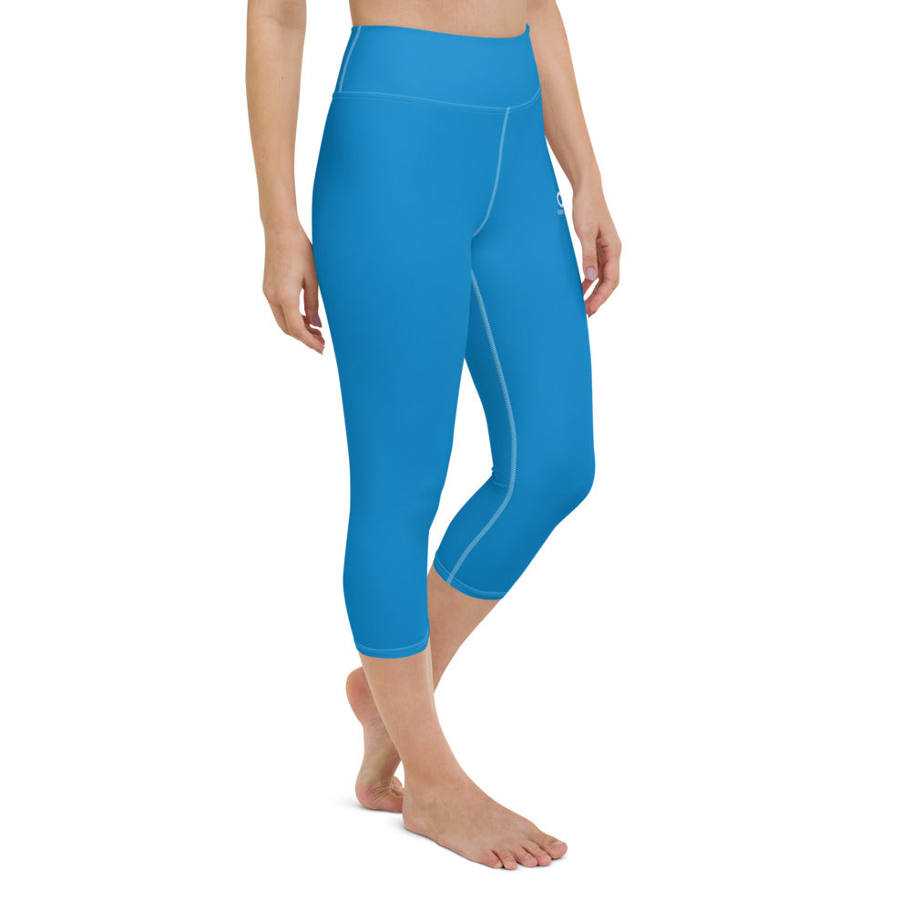Cerule Yoga Capri Leggings - Blue