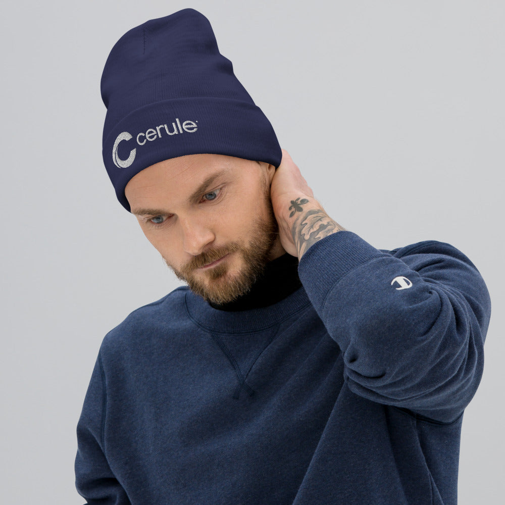 Beanie - "Cerule" Embroidered - Blue