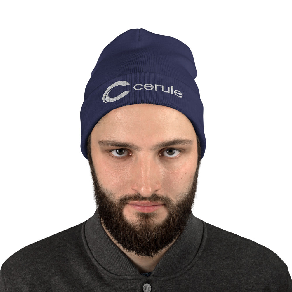 Beanie - "Cerule" Embroidered - Blue