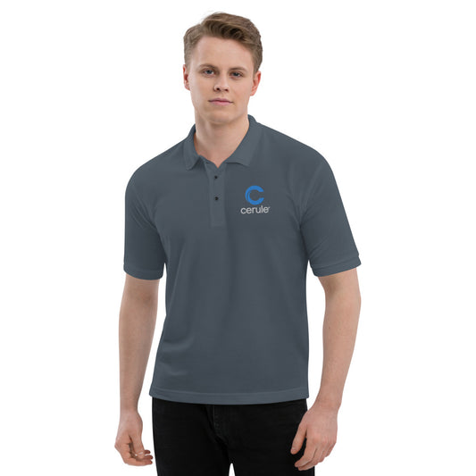 Men's "Cerule Embroidered" Polo - Grey