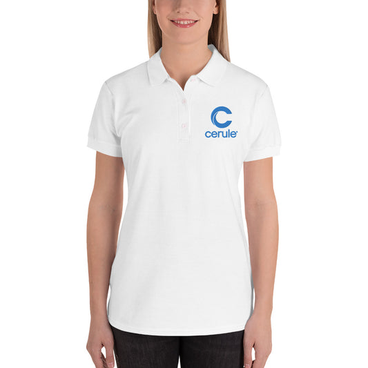 Women's "Cerule Embroidered" Polo - White