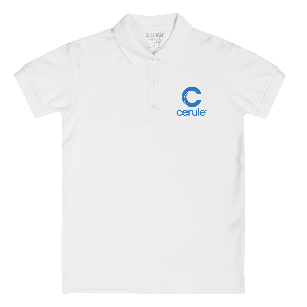 Women's "Cerule Embroidered" Polo - White